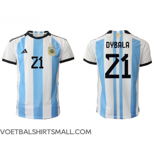 Argentinië Paulo Dybala #21 Voetbalkleding Thuisshirt WK 2022 Korte Mouwen